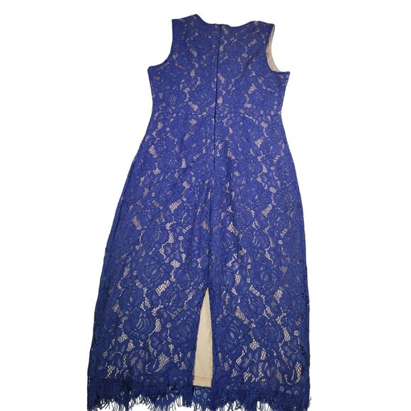 Lulus Womens Royal Blue Sleeveless Lace Midi Dress M Polyester Blend - Picture 6 of 7